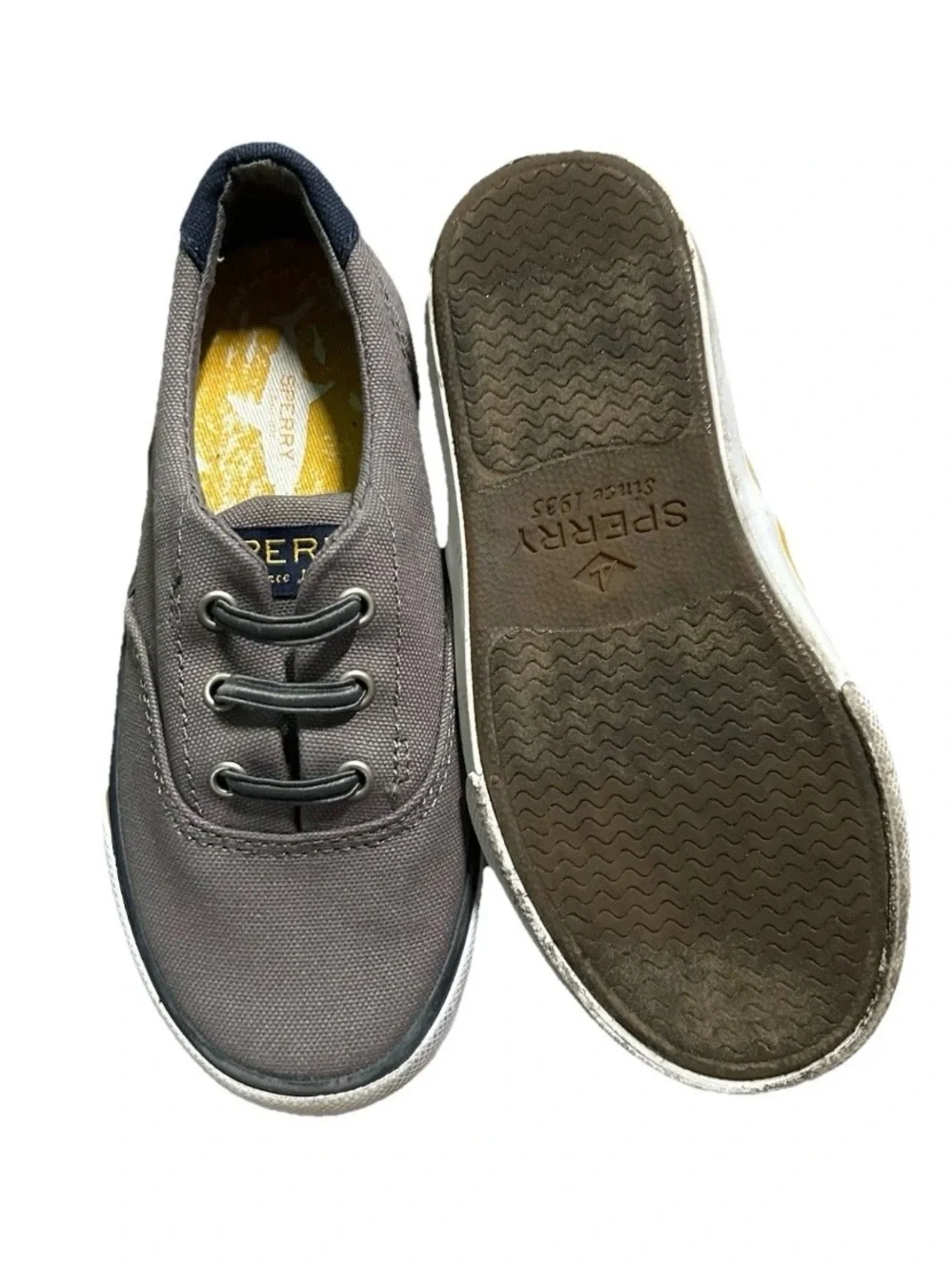 Toddler Boy Sperry Grey Grey Canvas Sneakers Size 10.5